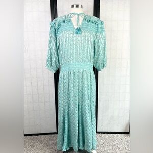 Vintage Diane fries dress Elegant Teal Lace Dress 12